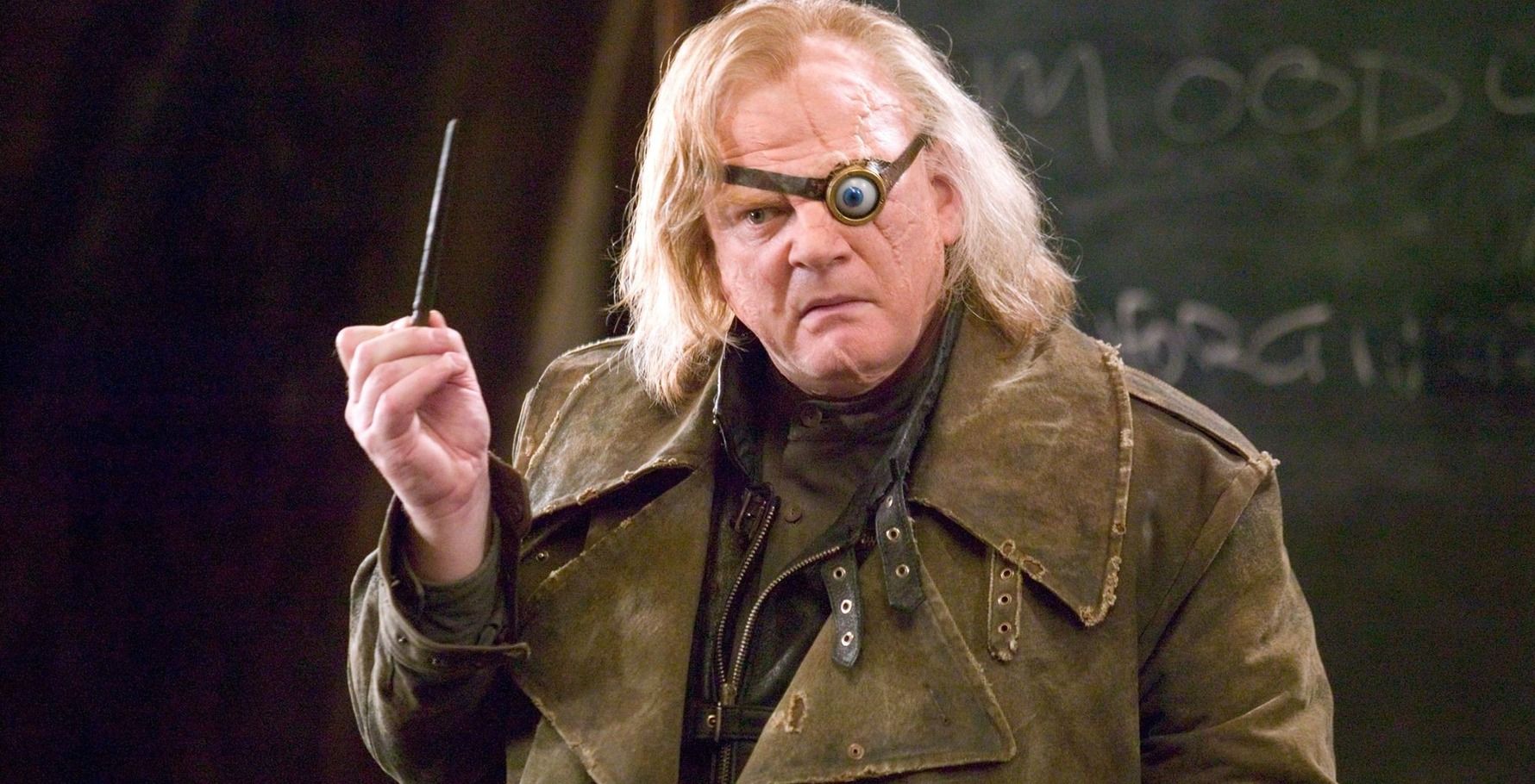 What creature does the impostor Mad-Eye Moody demonstrate the unforgivable curses on?