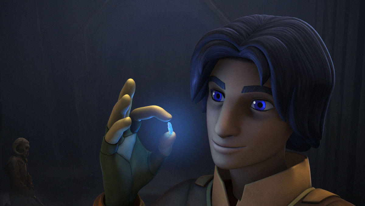 True or false: Ezra got his Kyber Crystal from an old Jedi Temple?