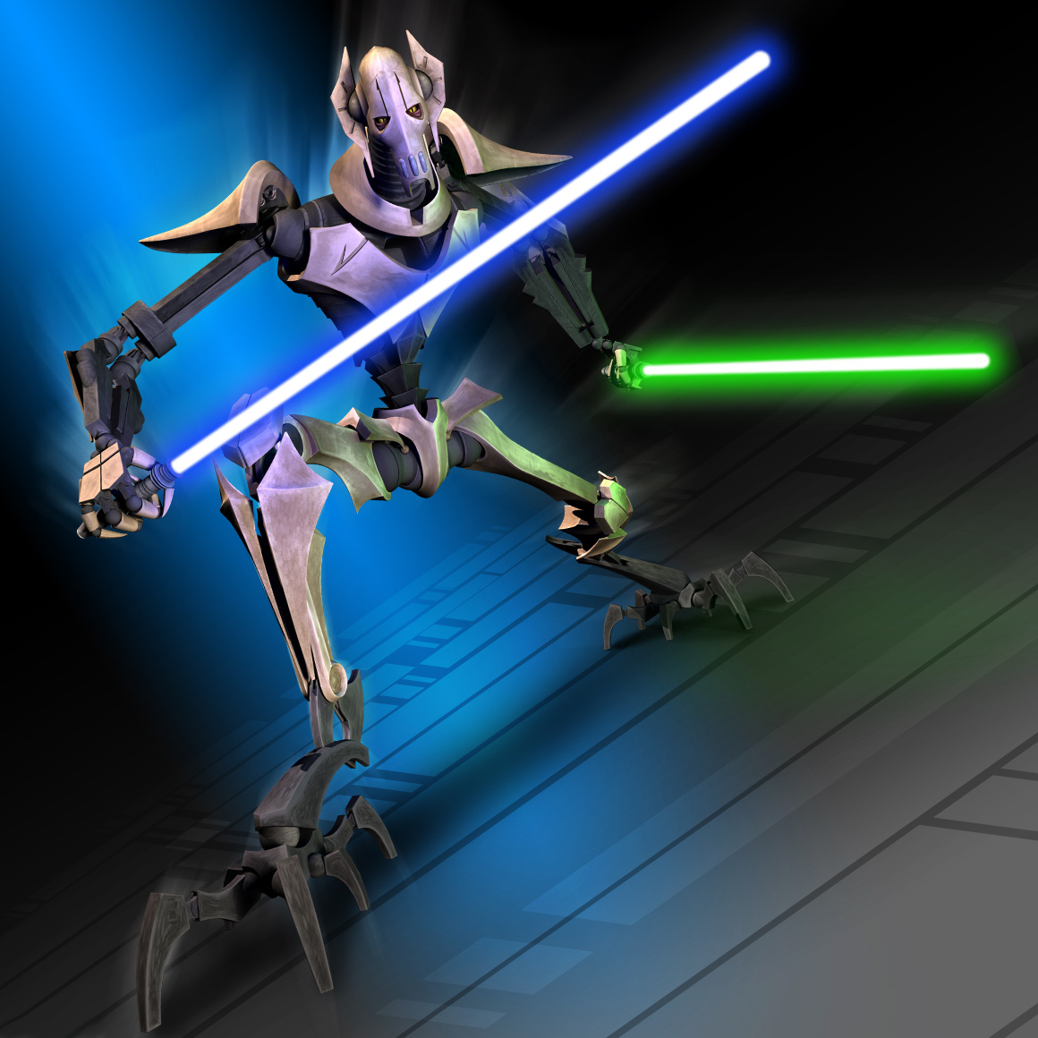 How many lightsabers does general Grievous carry on him?