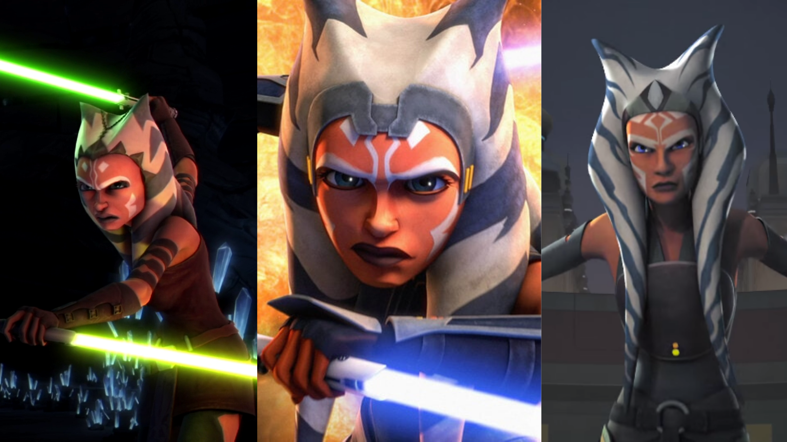 Do you prefer Ahsoka’s green, blue, or white lightsabers?